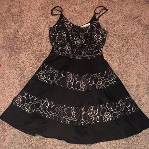Black with gold lace dress